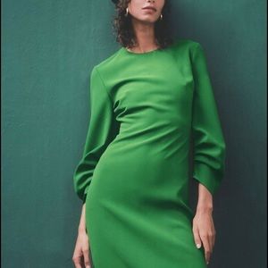 Zara Midi Dress with Gathered Detail